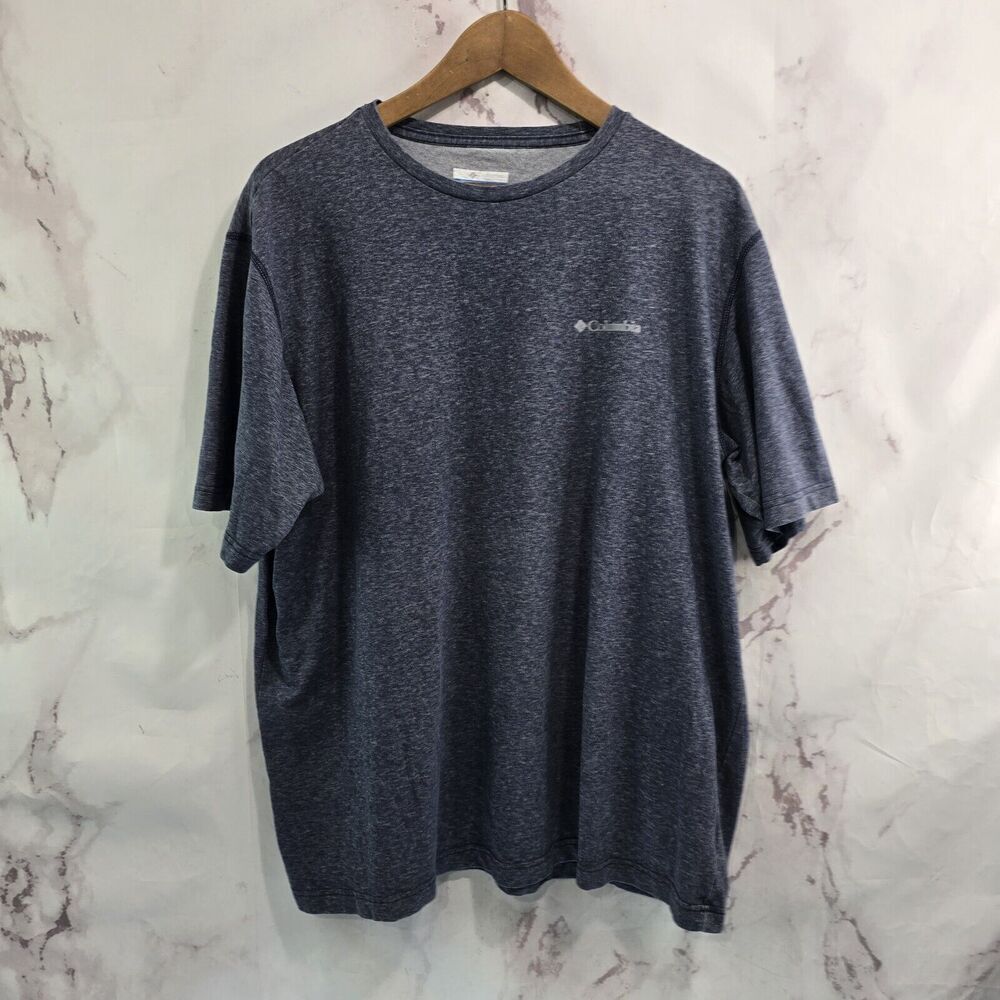 Columbia Shirt Mens XL Grey Short Sleeve Omni Wick Cotton Polyester Crew